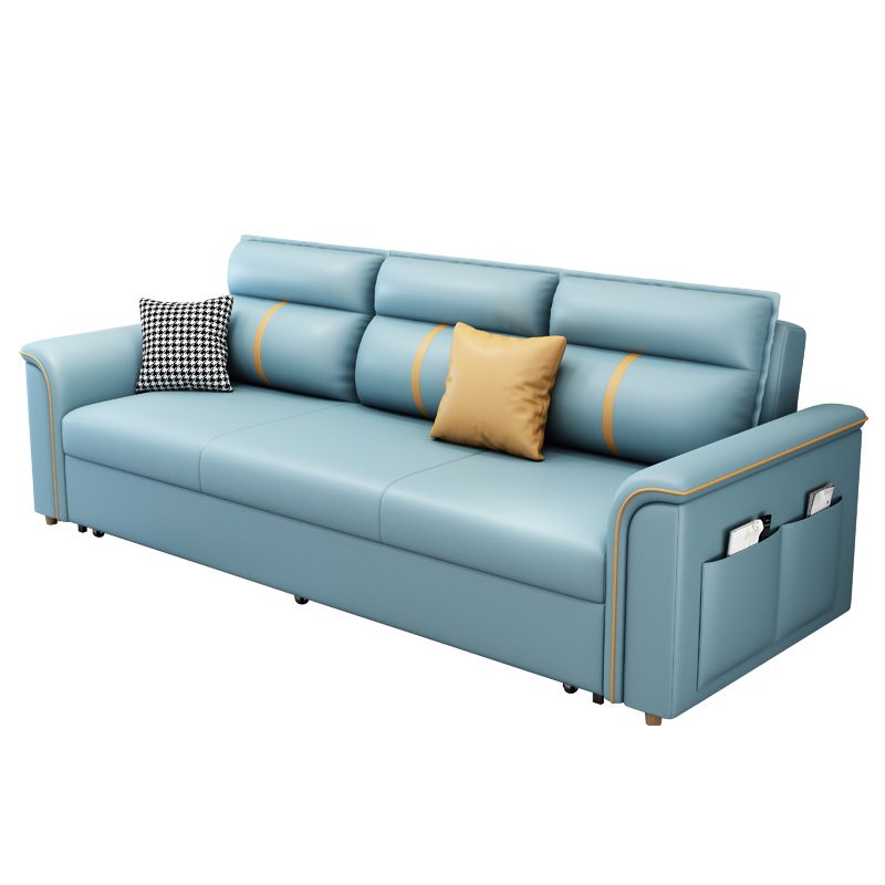 Blue Upholstered Sleeper Sofa 32.67" Tall Sofa Bed with Storage