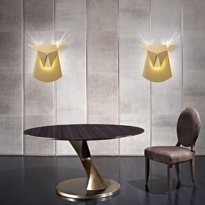 1-Light Geometric Wall Lamps Modern Style Metal Wall Light Sconce