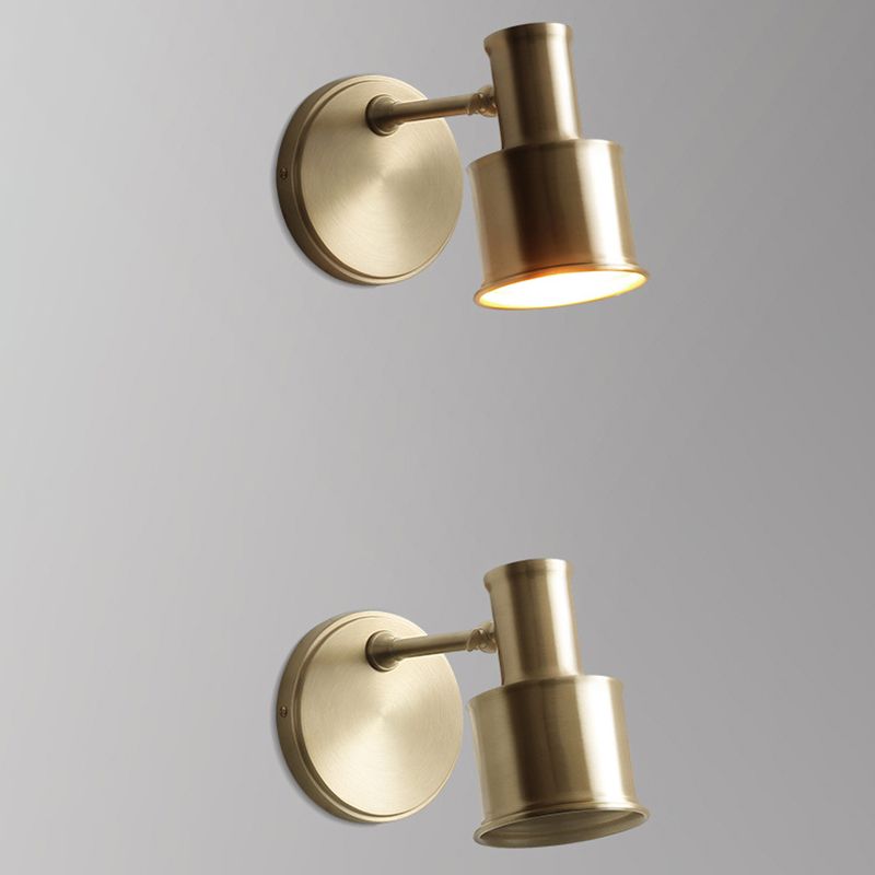 1-Light Simplicity Brass Wall Sconce Angle Adjustable Design Postmodern Style Wall Mount Light for Bedroom
