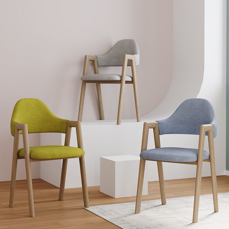 Home Nordric Arm Chair Open Back Wood Stackable Dining Room Chair with Sponge cushion
