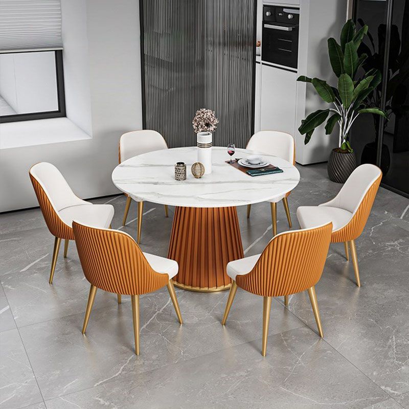 Traditional Luxury Dining Table Round Pedestal Table for Home