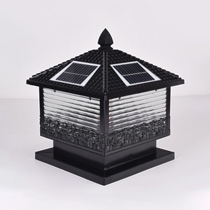 Contemporary Pillar Lighting Creative LED Solar Lighting Fixture for Backyard