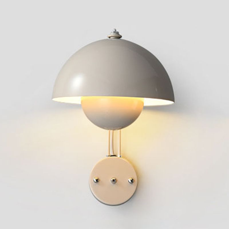 Metal Dome Shape Wall Light Modern Style 1 Light Wall Light Sconces