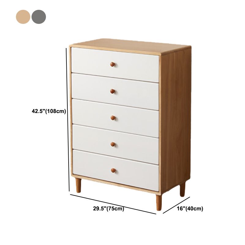 Modern Solid Wood Chest with 4 Natural Legs and Soft Close Drawers