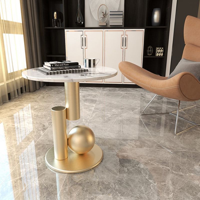 Pedestal 1 Single Coffee Table Modern Stone Round Cocktail Table