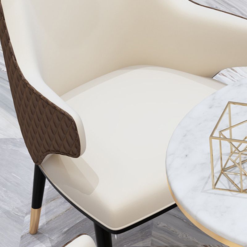 Modern Dining Set for Home 1/2/3/4/5 Pcs Round Dining Table Set with Padded Chairs