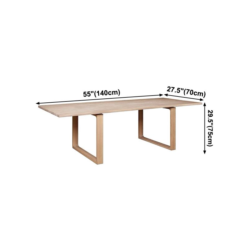 Solid Wood Contemporary Rectangular Table Wood Top Dining Table with Sled Base