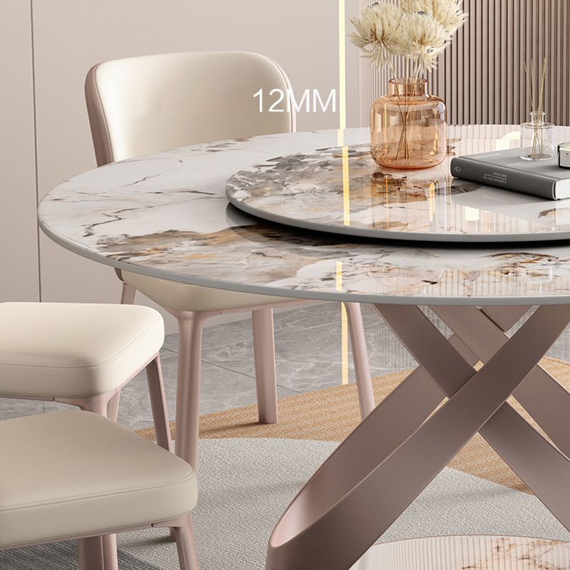 Nordic Glam Dining Round Table Dining Sintered Stone Table for Restaurant