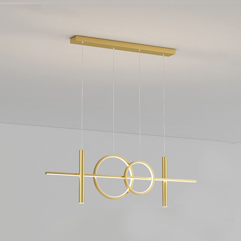 Acrylic Linear Island Light Contemporary Simplicity Hanging Lighting Fixtures for Restaurant