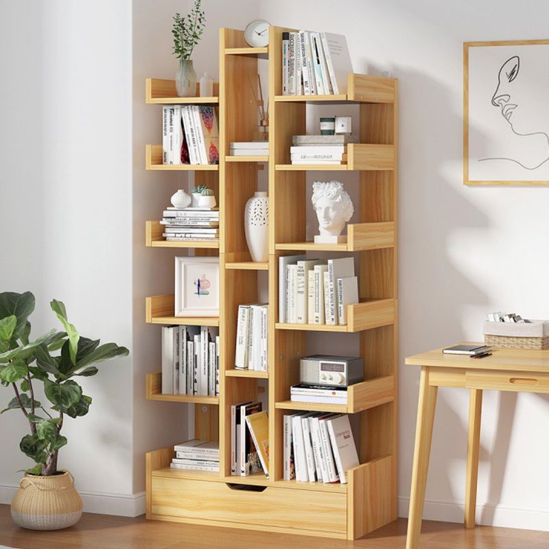 Scandinavian Manufactured Wood Etagere Bookshelf Vertical Open Bookcase for Home