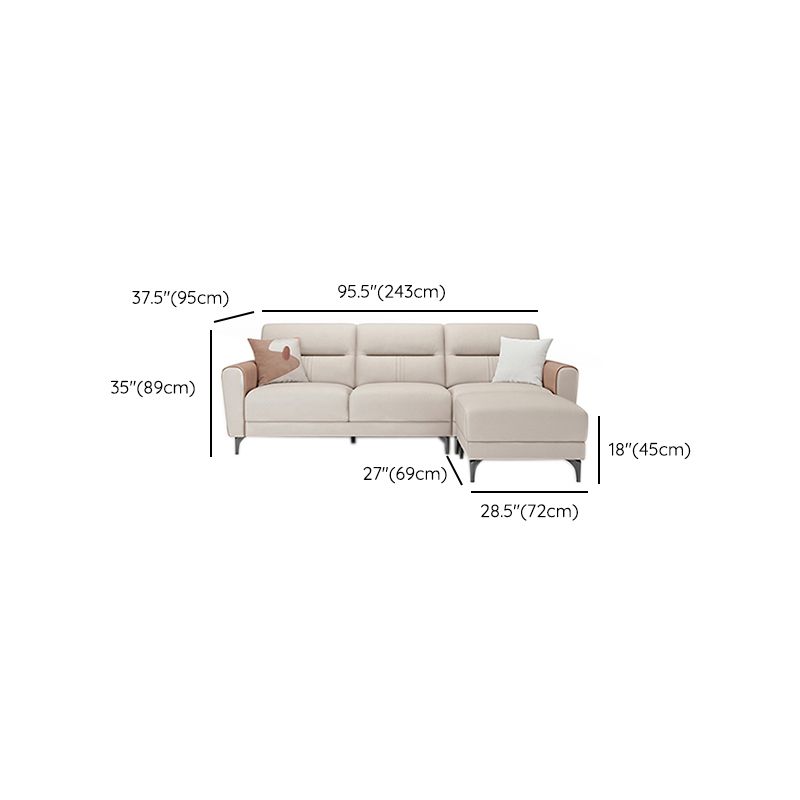 Square Arm Sofa in Solid Wood with Sewn Pillow Back Faux Leather