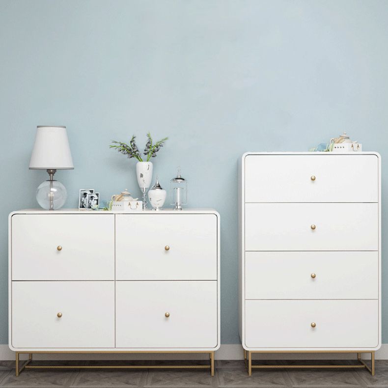 Modern Accent Chest with Iron Base and Solid Wood Soft Close Chest