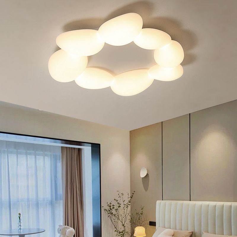 Nordic Flush Mount Plastic LED Ceiling Light Fixture for Bedroom