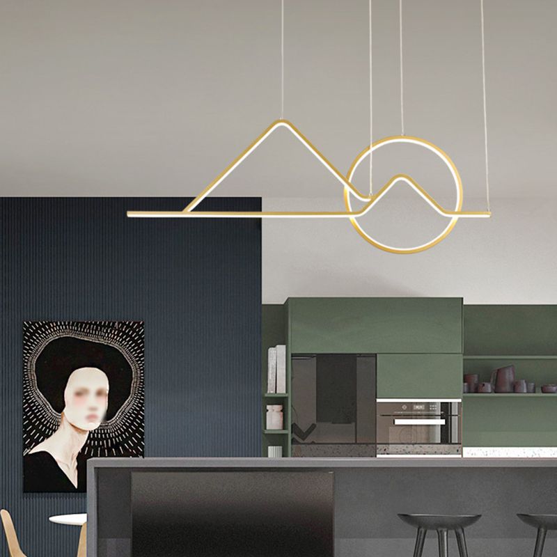 Geometric Island Lighting Modern Lighting Chandelier Metal 3 Light Island Lamps