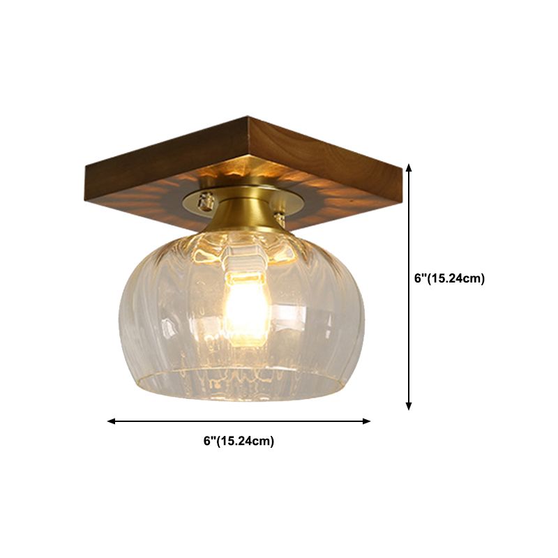 Single Brown Flush Mount Lighting Modernism Down Shaded Ceiling Light