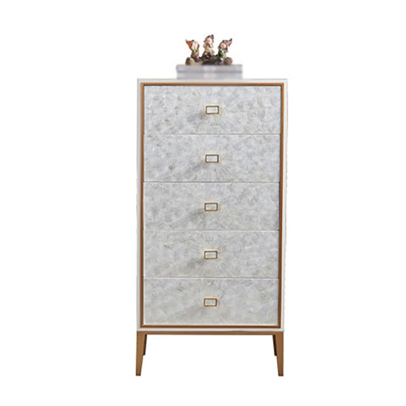 Modern Living Room Buffet Wood and Metal Sideboard Buffet in White