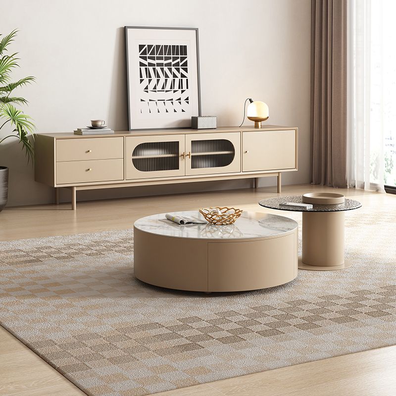 Contemporary Slate and Wood Bedroom Coffee Or End Table with Drawer