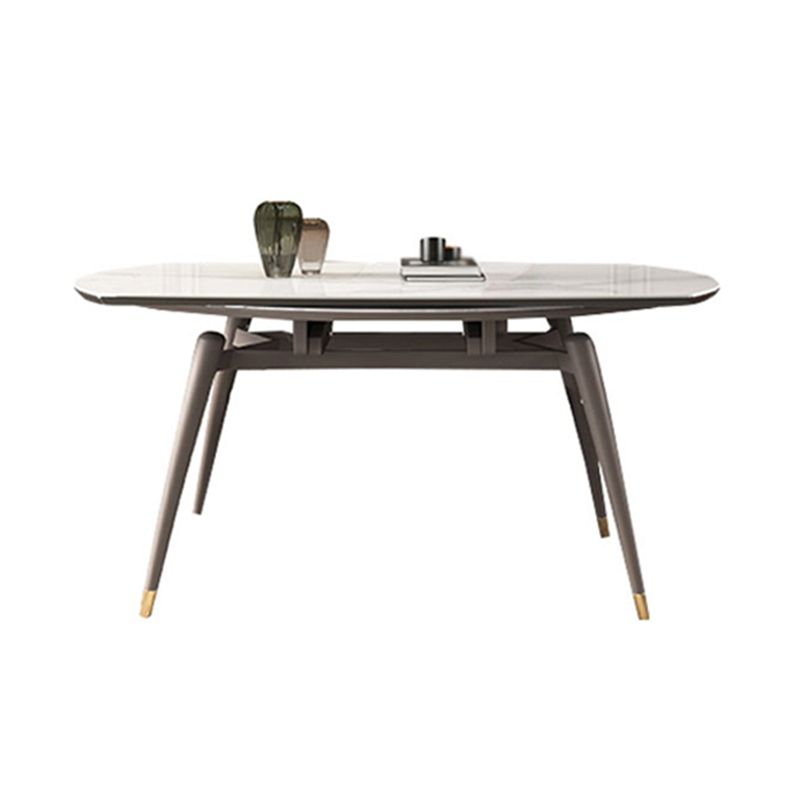 Luxury Sintered Stone Top Table Extendable Round Table with Wooden 4 Legs