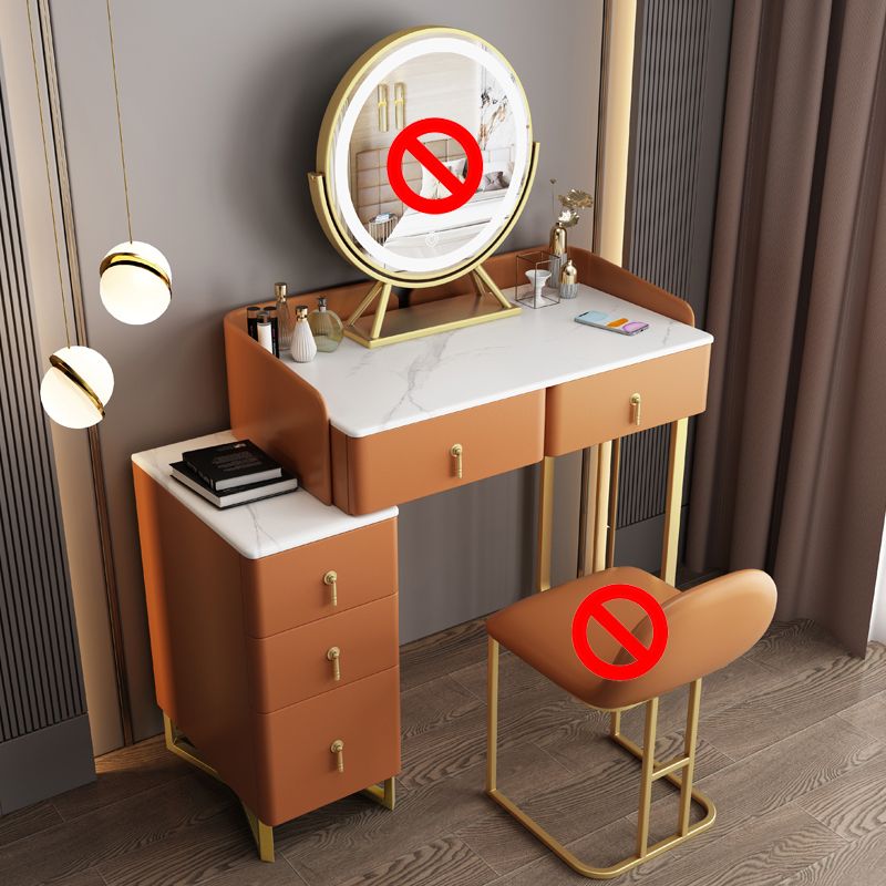 Contemporary Make-up Vanity Solid Wood 4 Drawer Vanity Dressing Table