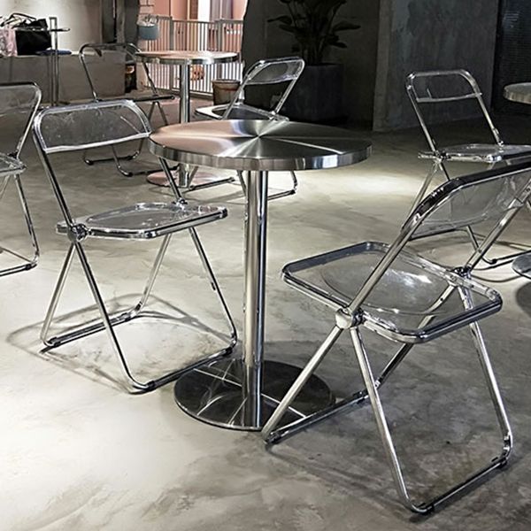 Industrial Style Dining Table Stainless Steel Dining Site Table for Home