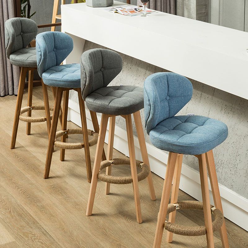Taburete de mostrador de asiento cuadrado de madera de estilo escandinavo para barras cuadradas para bar de cocina