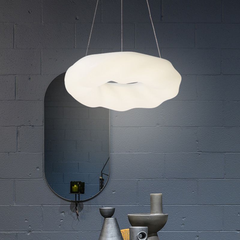 Lampadario modernista a forma di nuvola acrilica a led acrilico kit di luce appesa in bianco