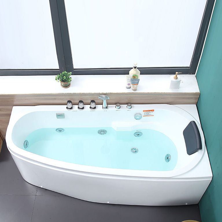 Corner Acrylic Bathroom Bath Tub Modern Back to Wall Soaking Tub