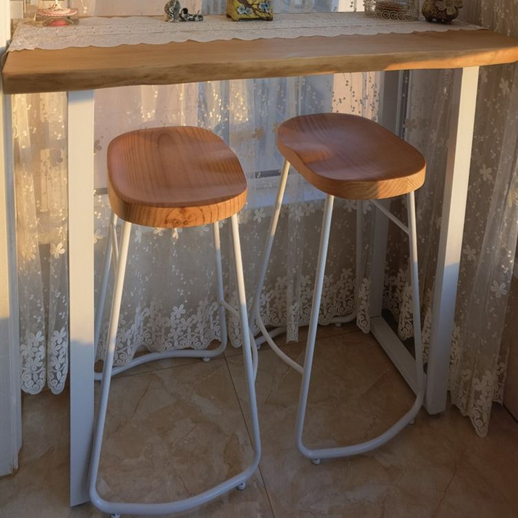 Modern Rectangular Pub Table Set 1/3 Pieces Wooden Counter Table with Backless Stools