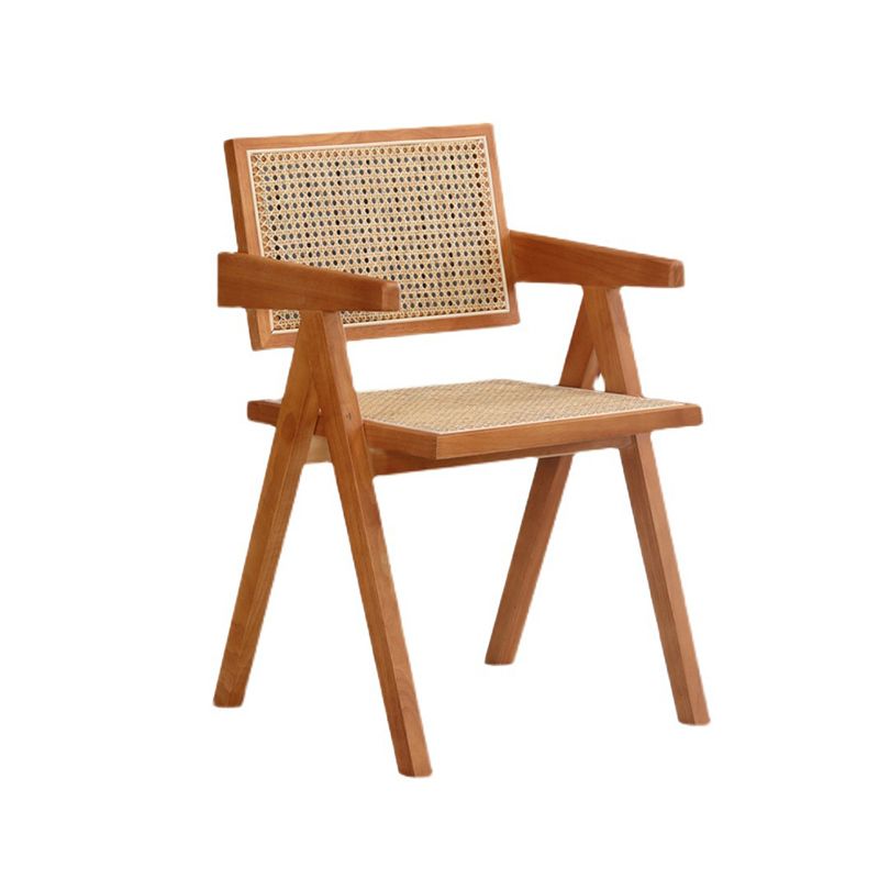 Dining Room Arm Dining Chair Home Solid Wood Cane Back Dining Chair
