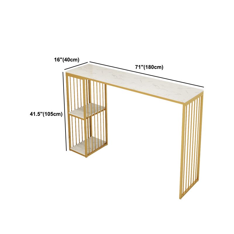 Luxurious Rectangular Pub Table Set 1/2/3 Pieces Stone Top Bistro Table Set
