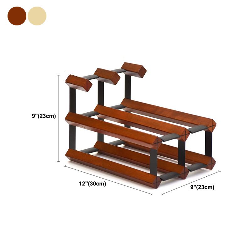 Industrial Tabletop Wine Holder Solid Wood Stackable Wine Rack