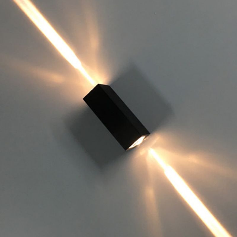 Modern Style Rectangular Wall Mounted Lamps Metal 2 Lights Wall Light Sconces