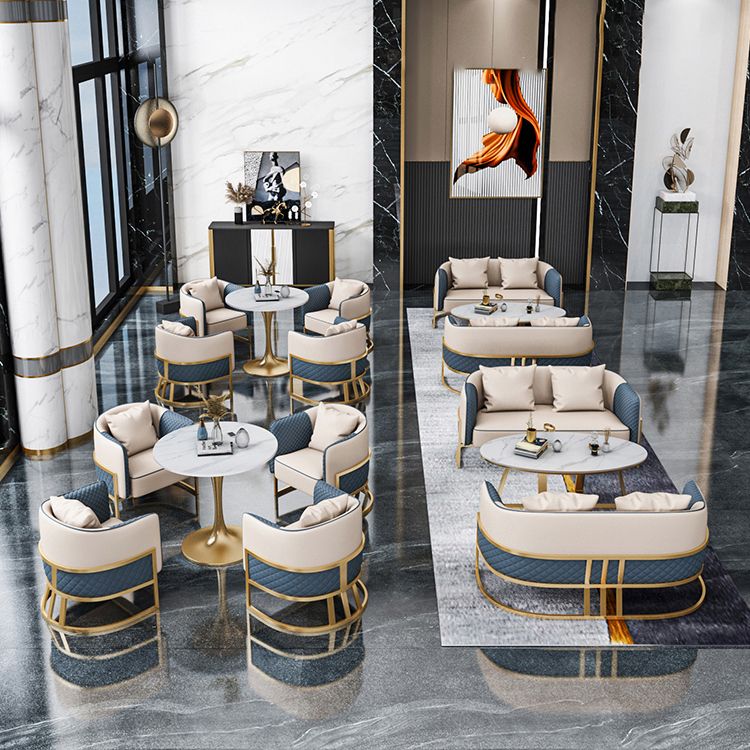 Glam Style Sintered Stone Dining Set Round 1/4/5 Pieces Dining Table Set for Home Use