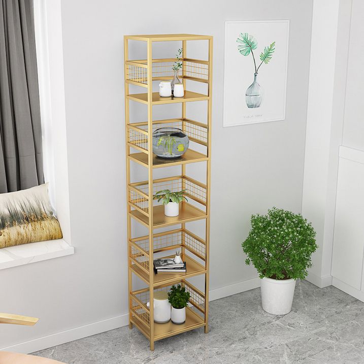 Standard Open Back Bookcase Glam Shelves Included Metal Bookshelf