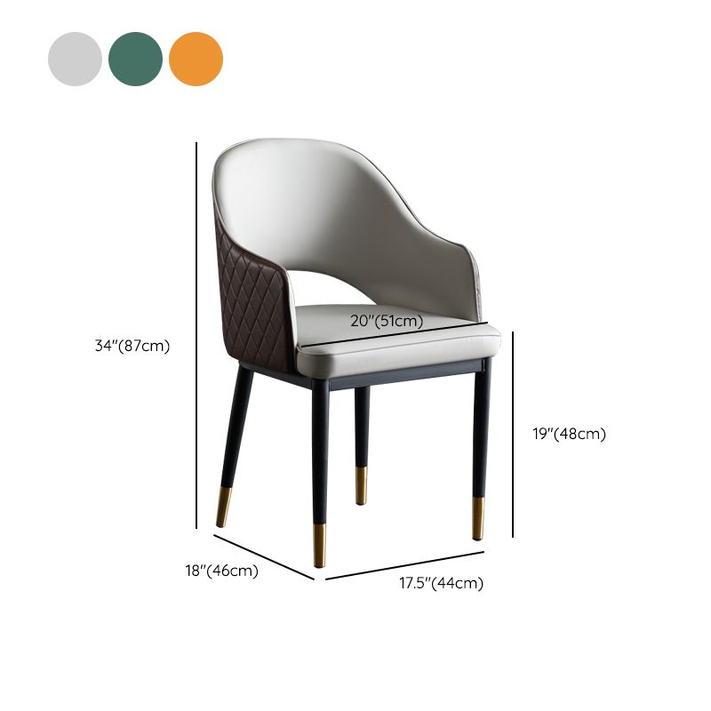 Faux Leather Dining Chairs Open Back Dining Side Chair for Home