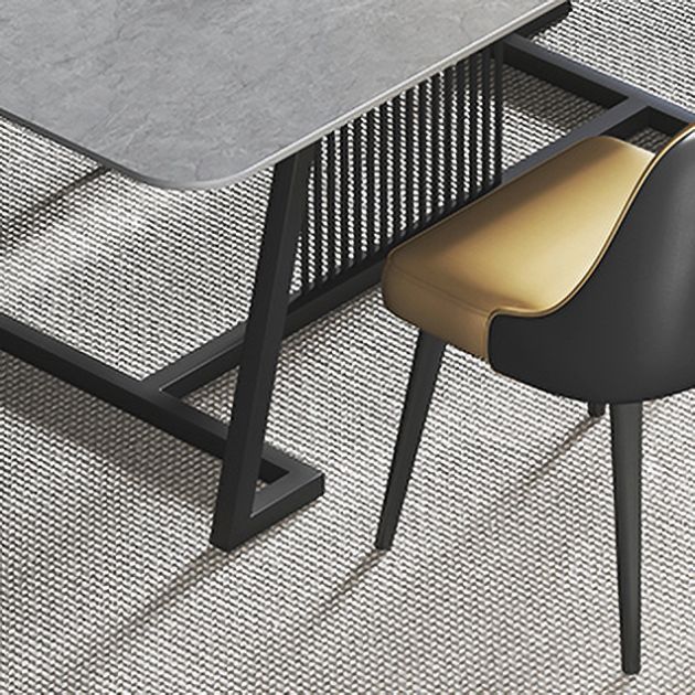 Modern 1/2/5/7 Pieces Dining Set Sintered Stone Dining Table Set with Leather Chairs