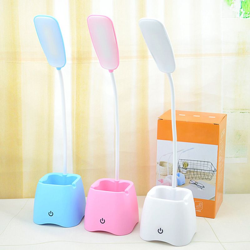 Eye-protection Mini LED Table Lamp Macaroon Style Colorful Desk Light with Pen Holder Design