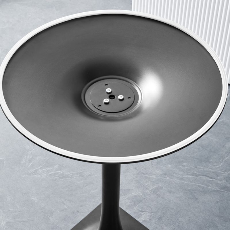Contemporary Stone Round Top Restaurant Table Metal Base Dining Table