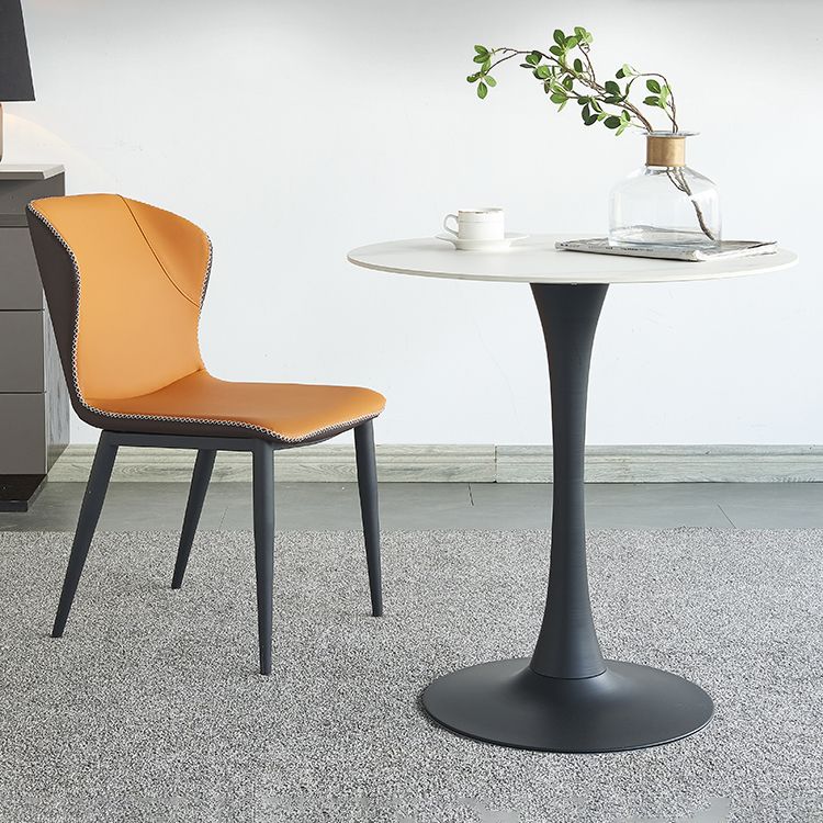 Round Dining Table Contemporary Style Stone Dining Site Table with Tulip Base