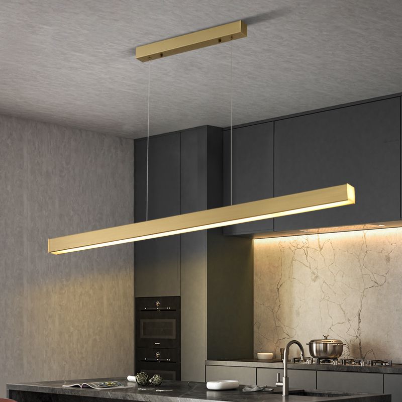 Lámparas lineales de lámparas de luz de cobre de estilo simple lámparas colgantes de restaurantes lineales de 1 luces