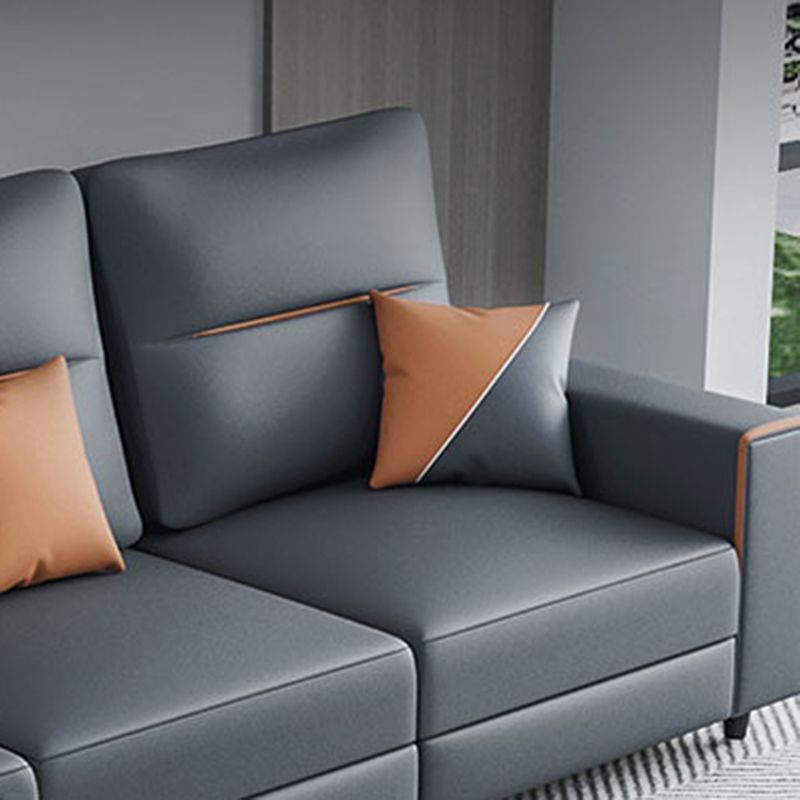 37.40" Tall Modern Sectional Dark Gray Stain-Resistant Sectional