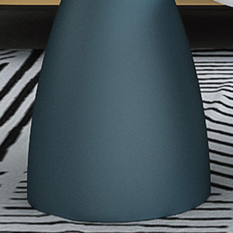 Mid-Century Modern Metal Pedestal Round Tray Top Single Coffee Table