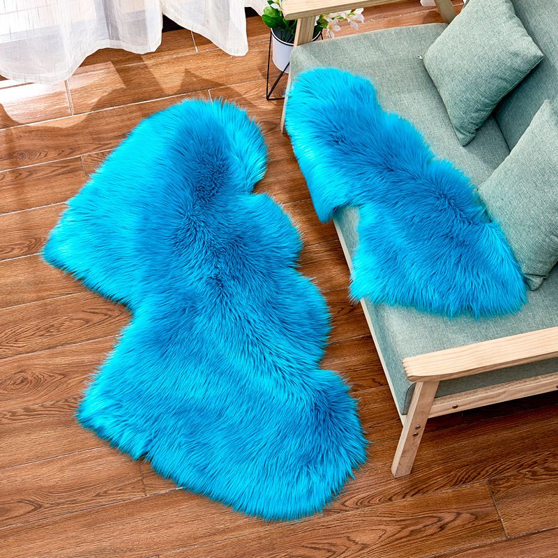Double-Heart Shaped Modern Rug Multicolor Plain Carpet Stain Resistant Pet Friendly Non-Slip Backing Rug for Living Room