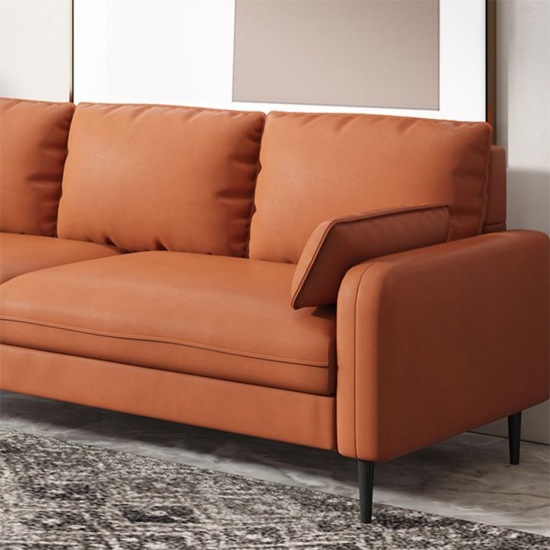 Modern Standard Sofa Pillows Square Arm 3 Seater Living Room Settee