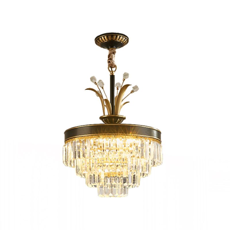 Lumo lampadario a cristallo chiaro a LED Classica sala da pranzo a strati oro classico lampada a sospensione sospesa