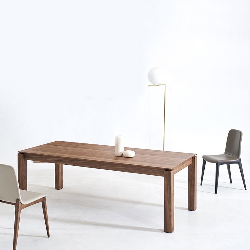 Mesa de comedor rectangular Mesa fija moderna de madera maciza con 4 patas