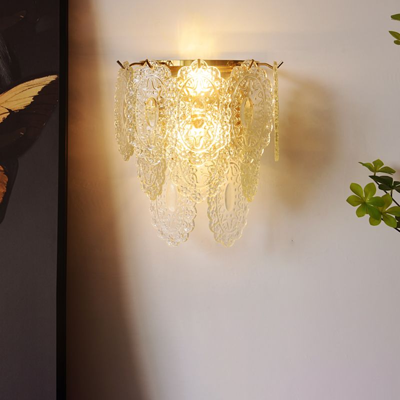 Wall Light Fixture Modern Style Glass Shaded Wall Mount Lighting
