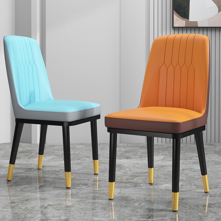 Chaise de salle à manger en métal de Style scandinave, chaise de salle à manger Parsons sans accoudoirs pour la maison