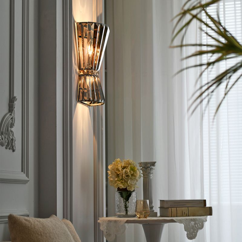 3-Light Geometric Wall Light Sconce Modern Style Crystal Wall Lighting