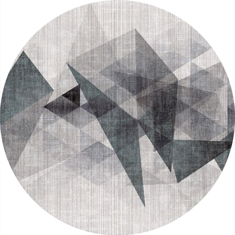 Natural Geometric Pattern Rug Multi Colored Polyster Area Carpet Non-Slip Backing Pet Friendly Indoor Rug for Parlor